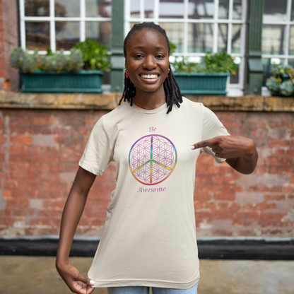 Be Awesome Tee (front, violet text)