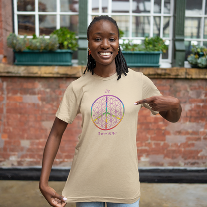 Be Awesome Tee (front, violet text)