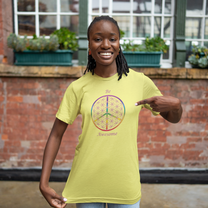 Be Awesome Tee (front, violet text)