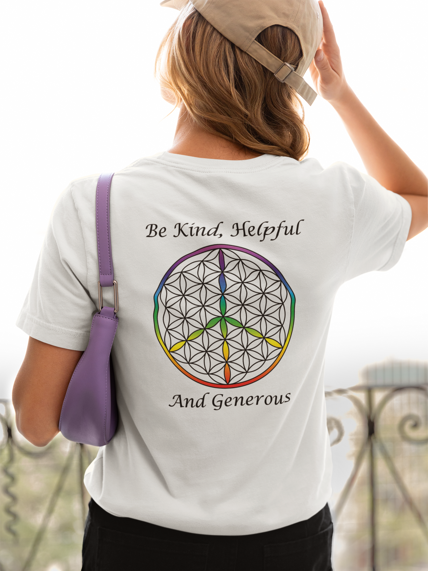 Be Kind, Helpful And Generous Tee (back, black text)