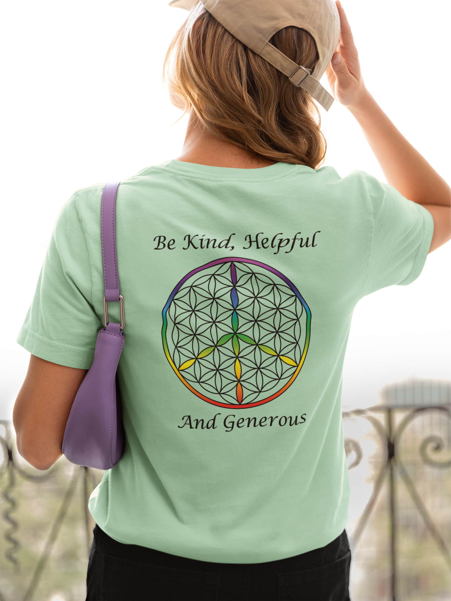 Be Kind, Helpful And Generous Tee (back, black text)