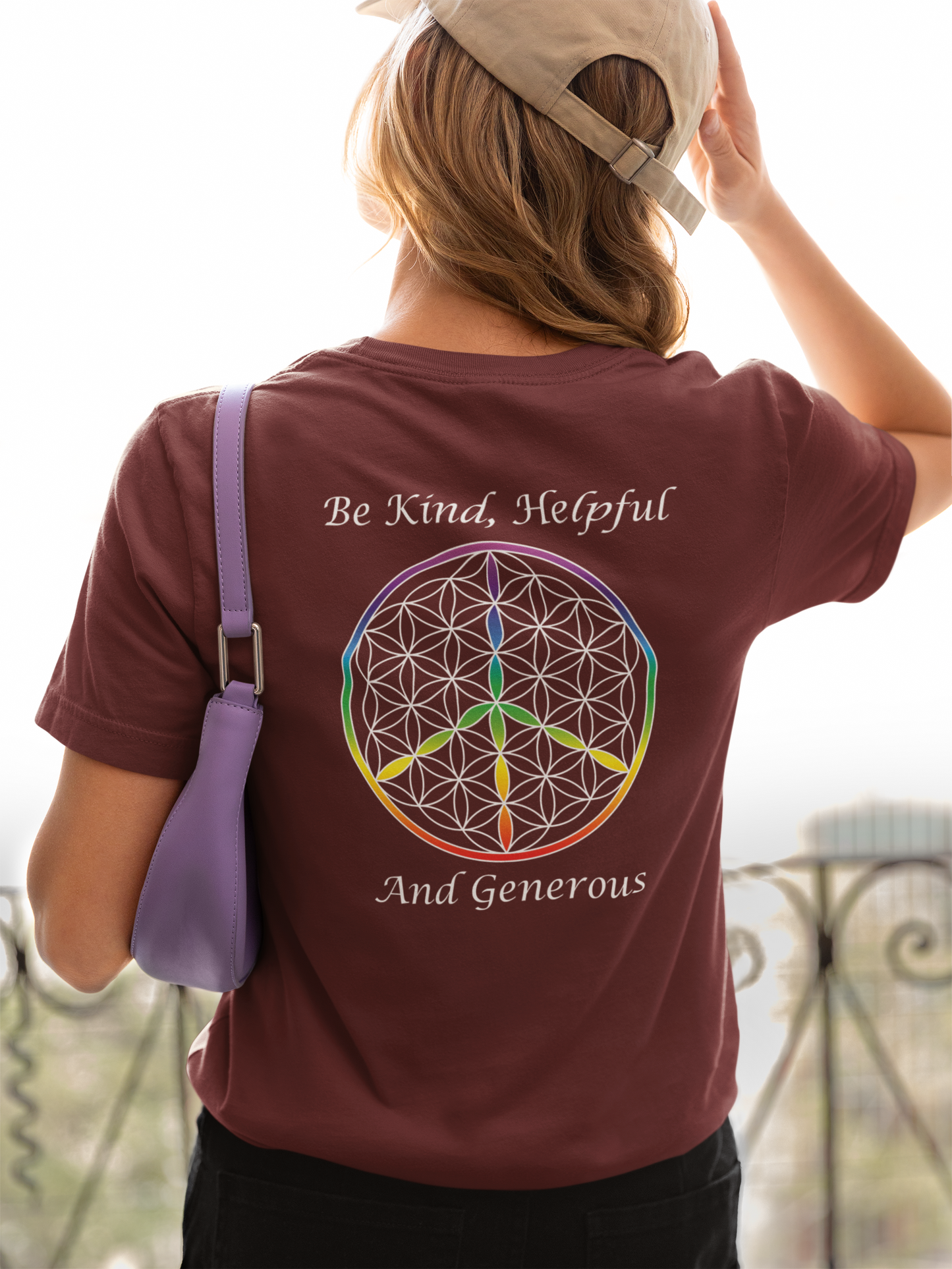 Be Kind, Helpful And Generous Tee (back, white text)