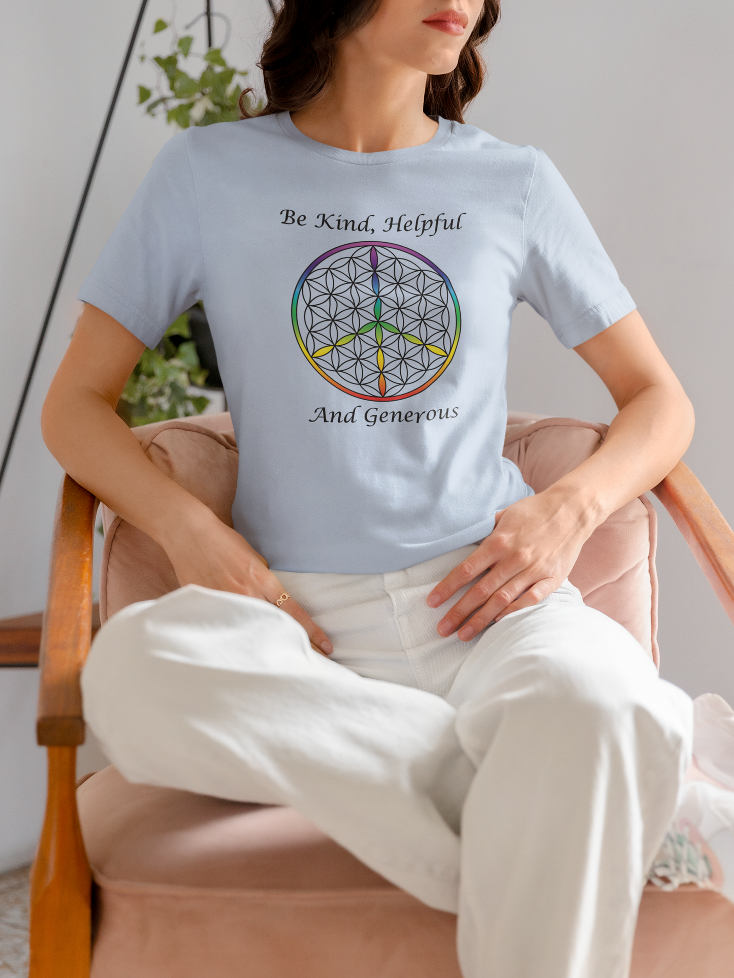 Be Kind, Helpful And Generous Tee (front, black text)