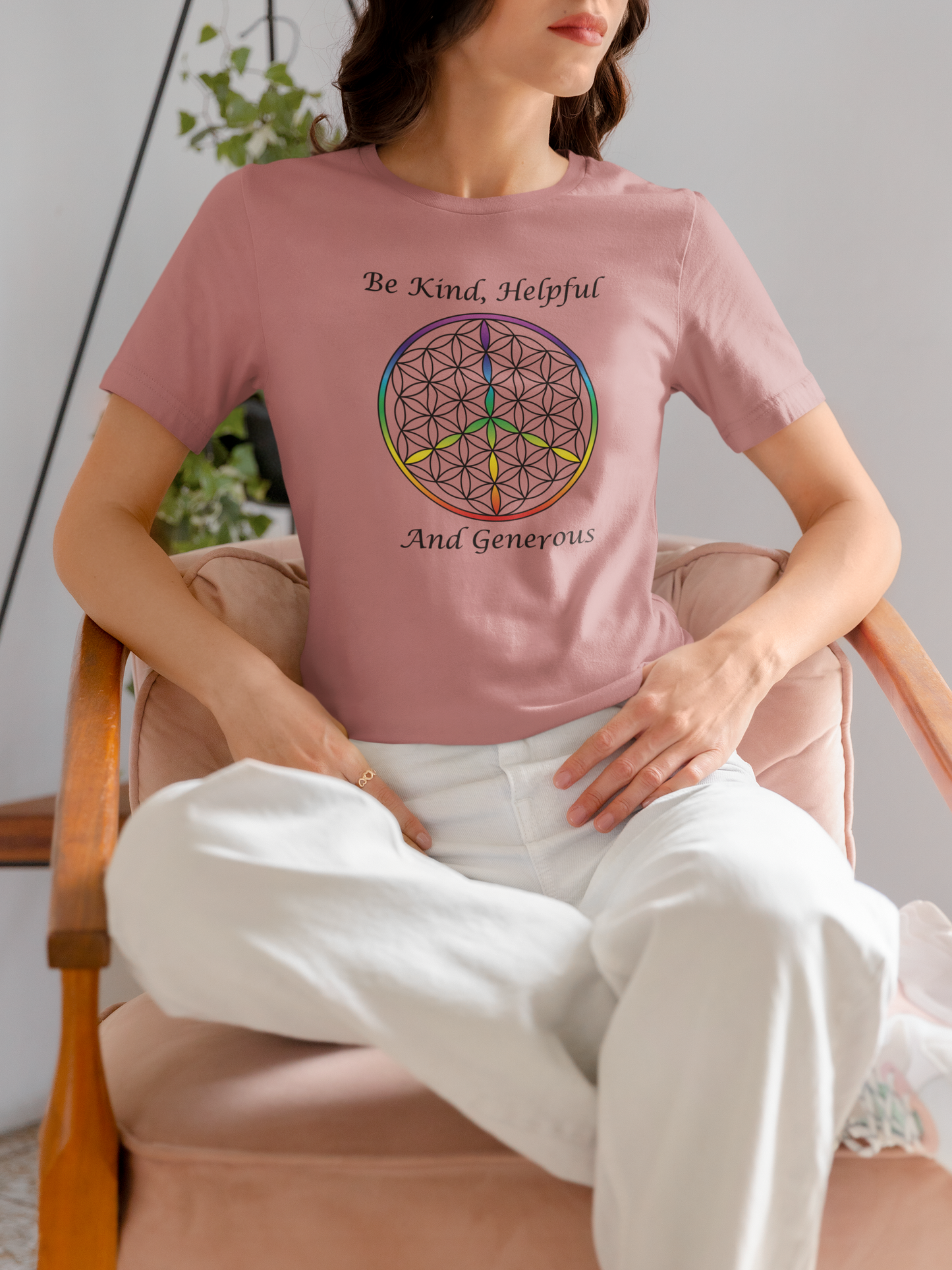 Be Kind, Helpful And Generous Tee (front, black text)