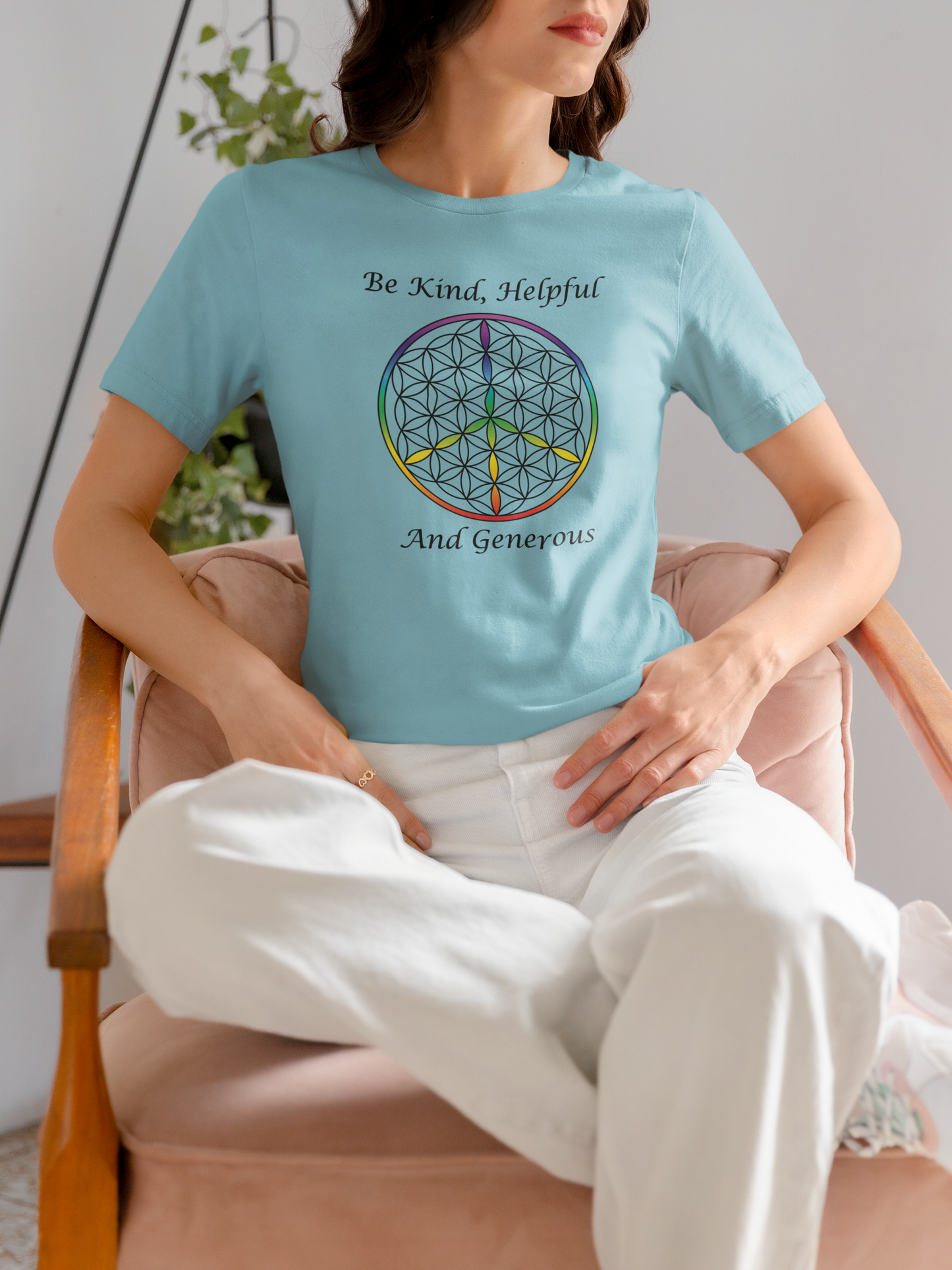 Be Kind, Helpful And Generous Tee (front, black text)