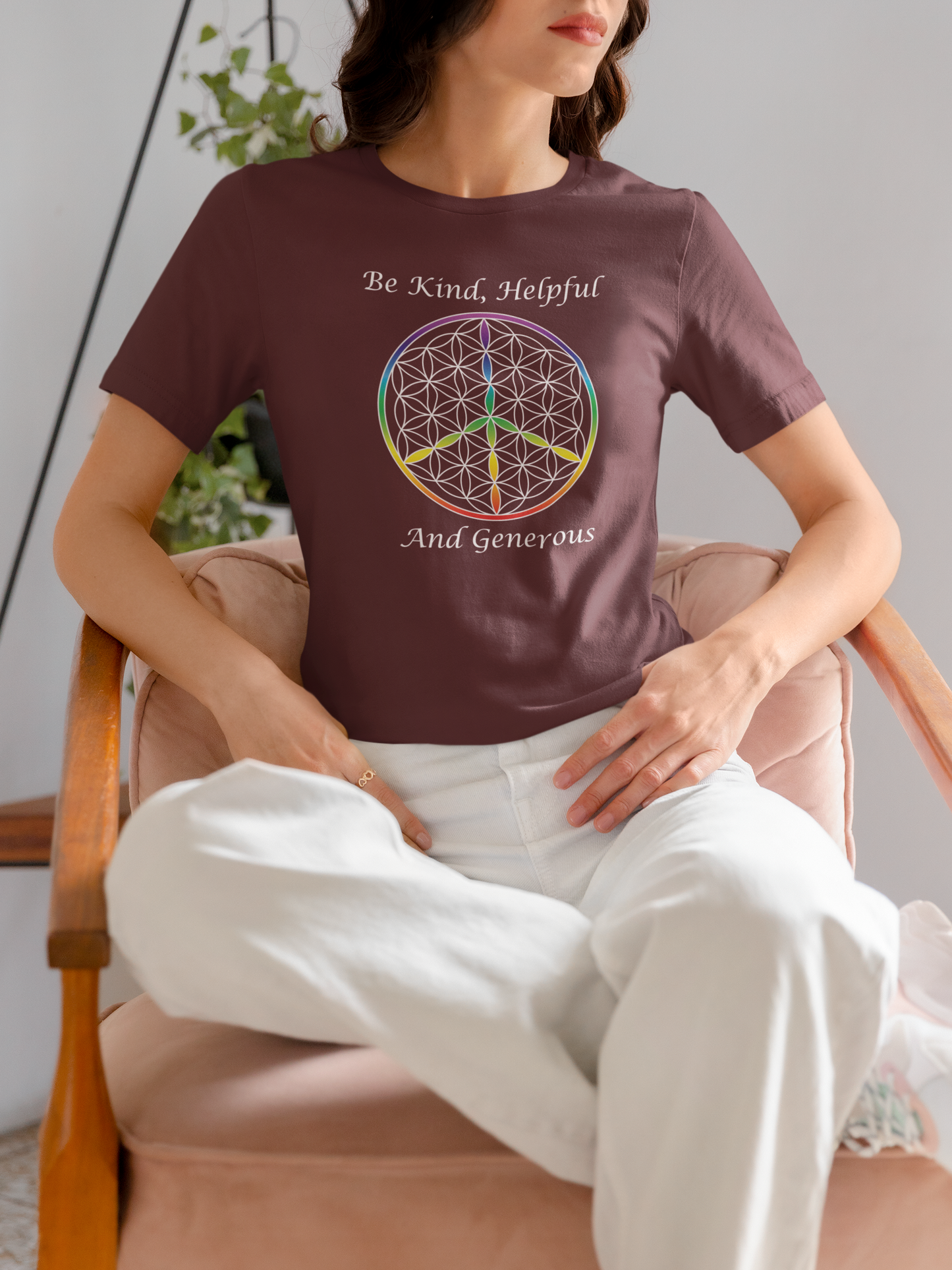 Be Kind, Helpful And Generous Tee (front, white text)