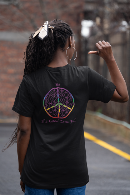 Be The Good Example Tee (back, violet text)