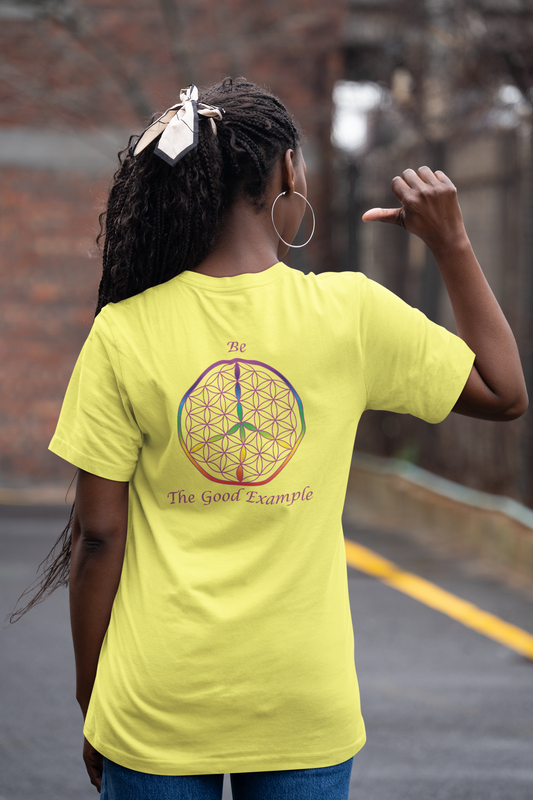 Be The Good Example Tee (back, violet text)