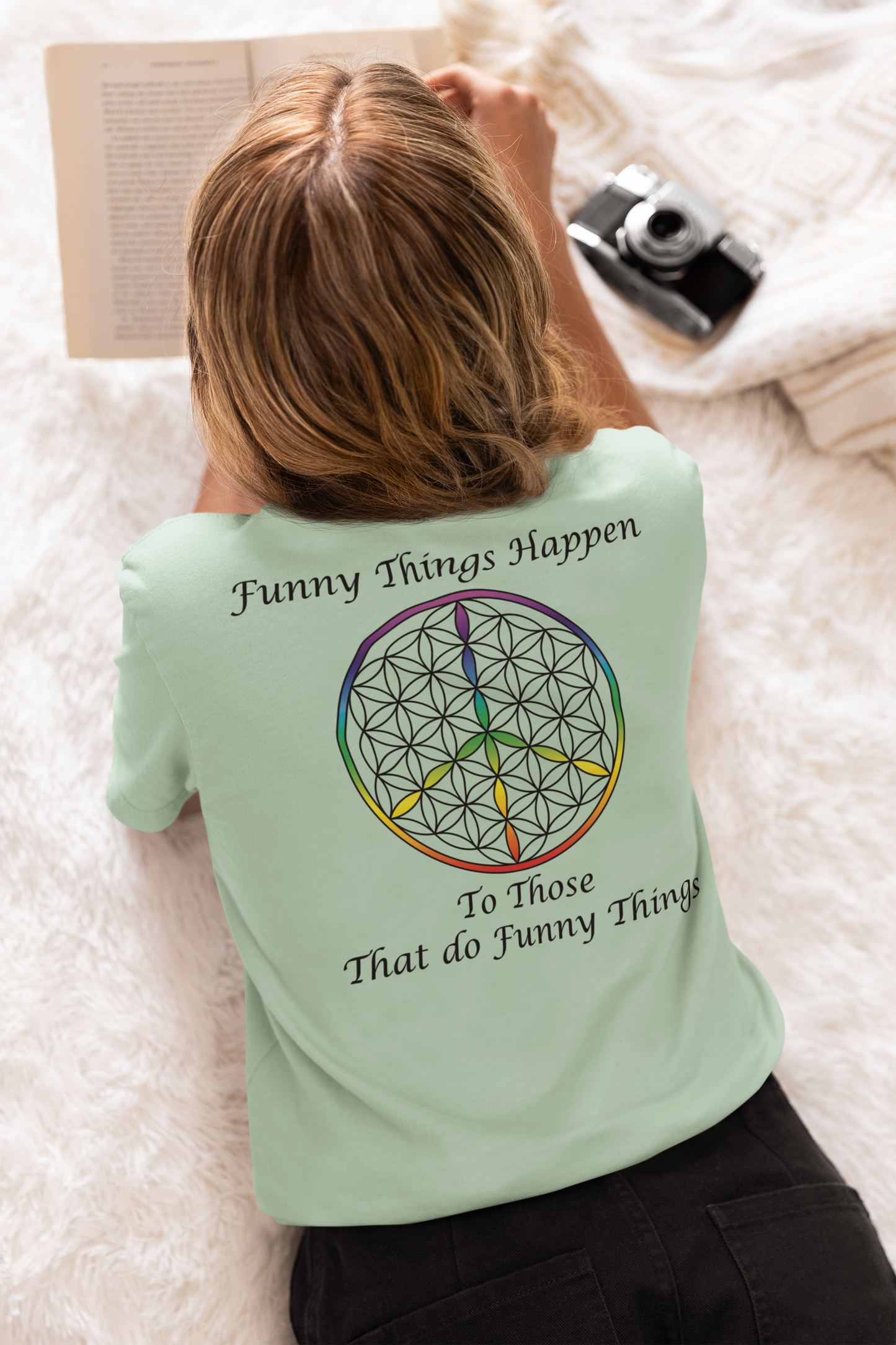 Funny Things Happen Tee (back, black text)