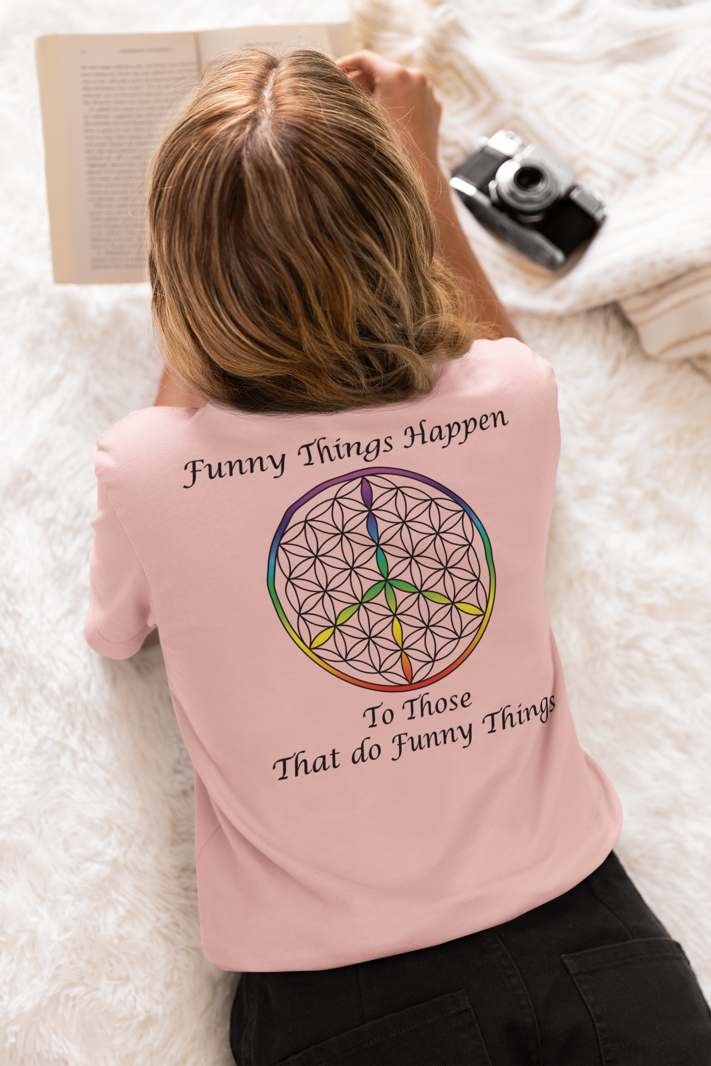 Funny Things Happen Tee (back, black text)