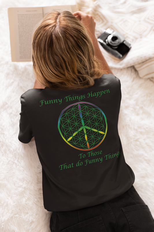 Funny Things Happen Tee (back, green text)