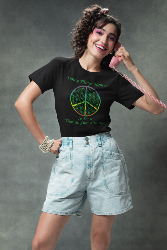 Funny Things Happen Tee (front, green text)