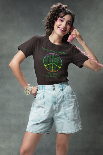 Funny Things Happen Tee (front, green text)