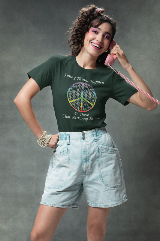 Funny Things Happen Tee (front, white text)