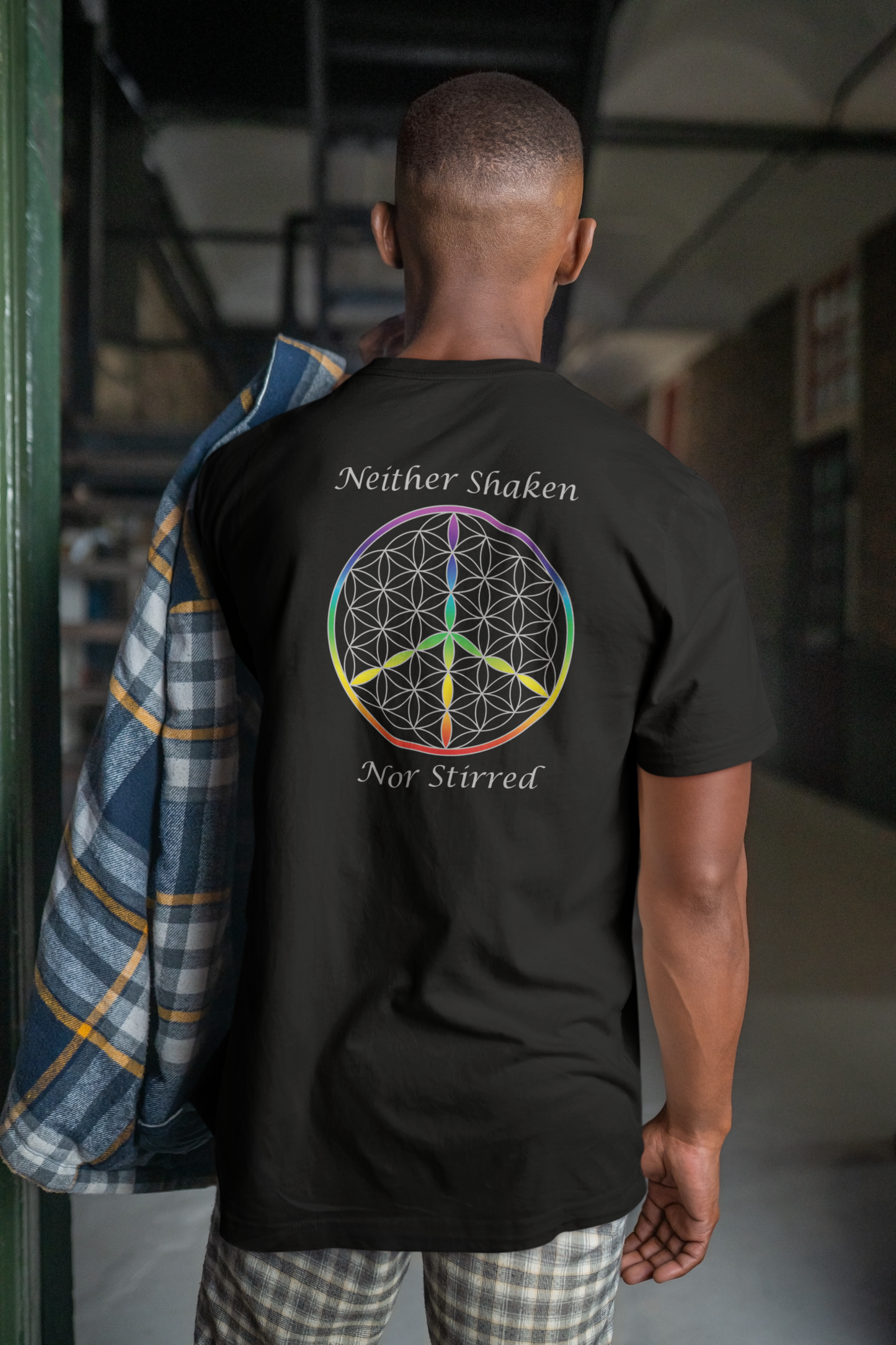 Neither Shaken Nor Stirred Tee (back, silver text)