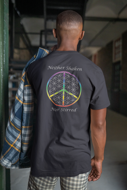 Neither Shaken Nor Stirred Tee (back, silver text)
