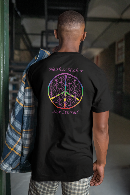 Neither Shaken Nor Stirred Tee (back, violet text)
