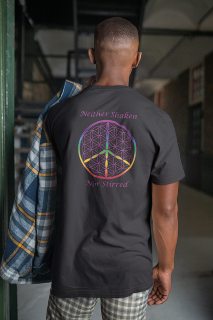 Neither Shaken Nor Stirred Tee (back, violet text)