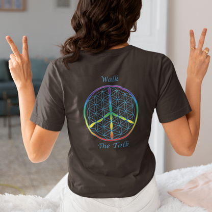 Walk The Talk Tee (back, sky blue text)