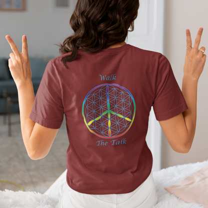 Walk The Talk Tee (back, sky blue text)