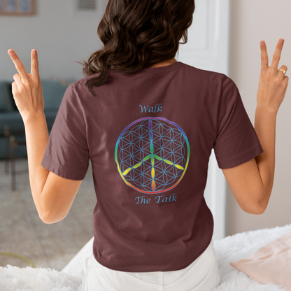 Walk The Talk Tee (back, sky blue text)