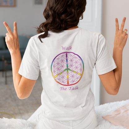 Walk The Talk Tee (back, violet text)