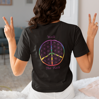 Walk The Talk Tee (back, violet text)