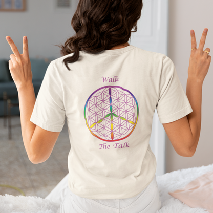 Walk The Talk Tee (back, violet text)