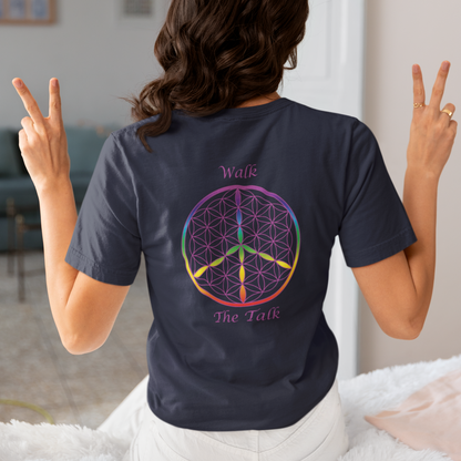 Walk The Talk Tee (back, violet text)