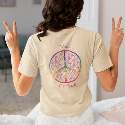 Walk The Talk Tee (back, violet text)