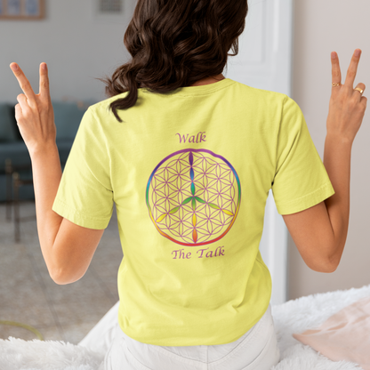 Walk The Talk Tee (back, violet text)