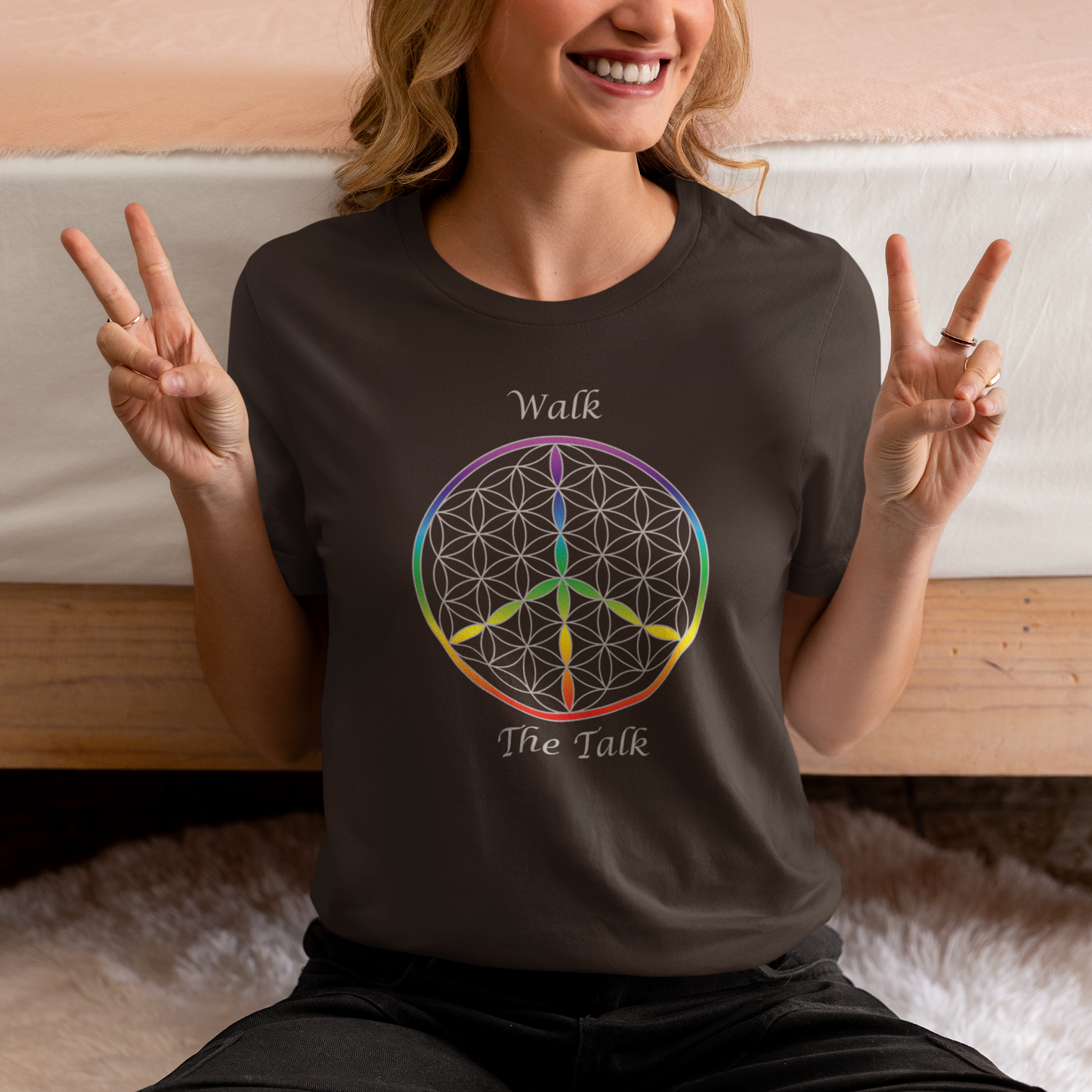 Walk The Talk Tee (front, silver text)