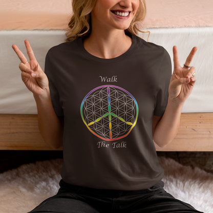 Walk The Talk Tee (front, silver text)