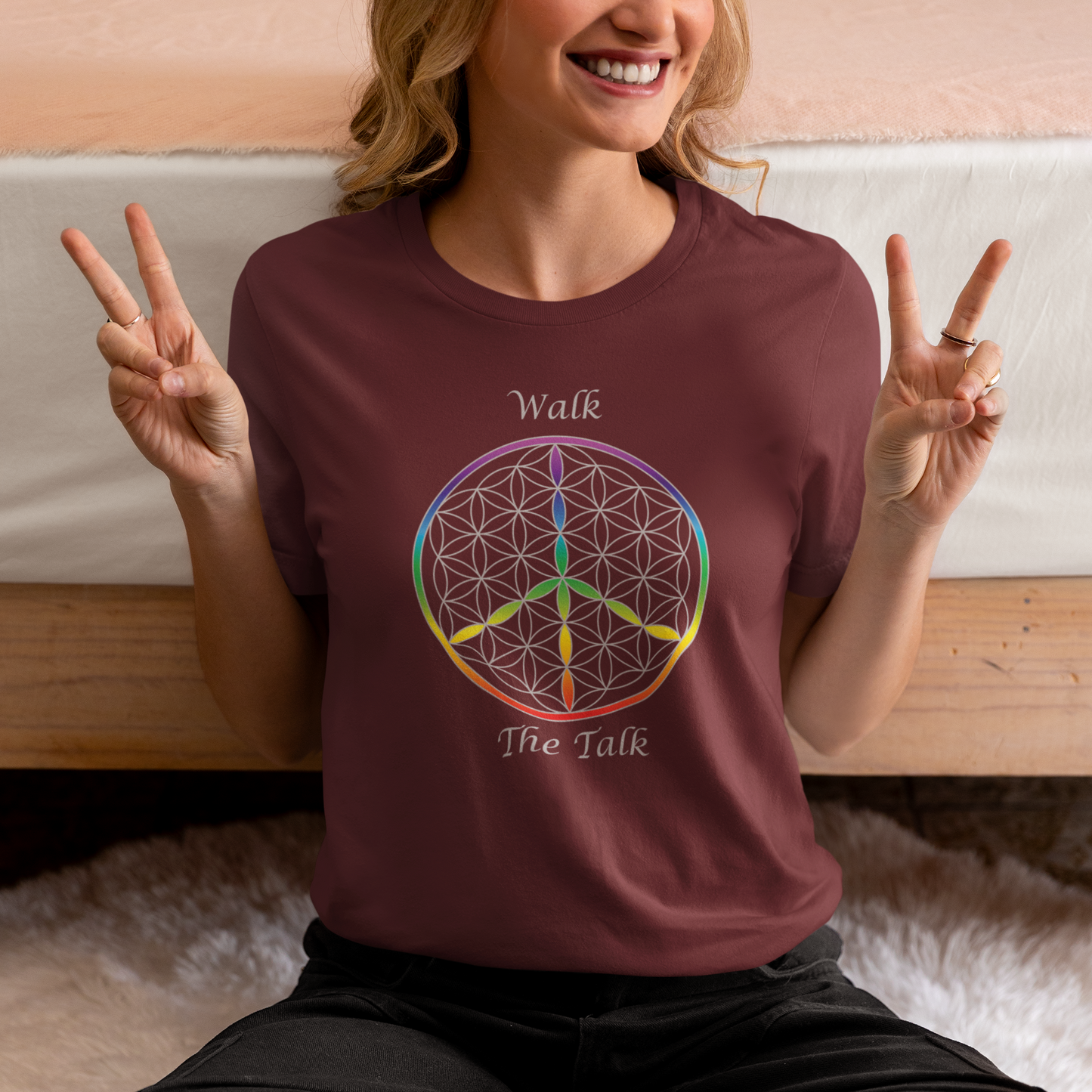 Walk The Talk Tee (front, silver text)