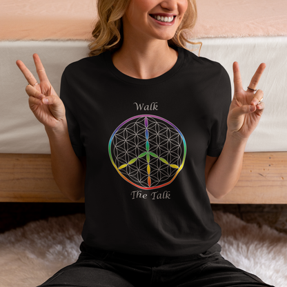 Walk The Talk Tee (front, silver text)