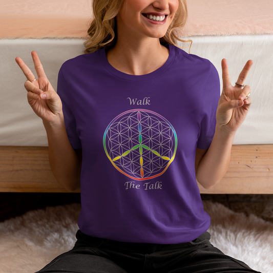 Walk The Talk Tee (front, silver text)